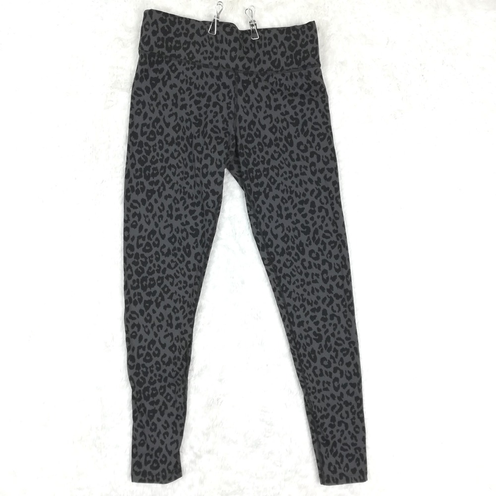 Pink Victoria Secret Womens Pants Legging Sports Yoga Leopard Print Gray S